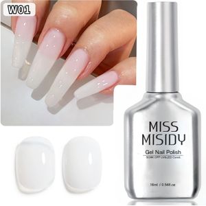 MISS MISIDY 0.54oz Melkwitte Gel Nagellak, Doorzichtige Neutrale Natuurlijke Lichtmelk Nagellak 16ml