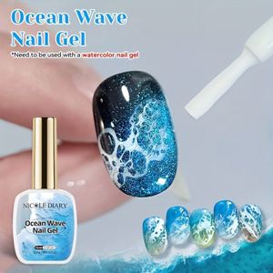 DAIRY 15ml Blauwe Zee Gel Nagellak - Marmer Aquarel Inkt Nagelkunst, Thuis, Langhoudende Glanzende Finish, Geen Verwijderaar Nodig