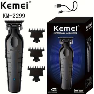 KM-2299 elektrische haarknipper grensoverschrijdende USB-oplaadbare oliehoofd graveren trimmer, poedermetallurgisch mes haarverzorgingsschaar