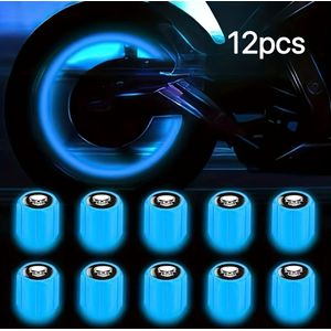 12 stuks Nieuwe Fluorescerende Ventieldoppen, Donkere Nacht Gloeiende Auto Wielnaafkappen, Geschikt voor Auto's, Motorfietsen, ATV's, Vrachtwagens en Fietsen