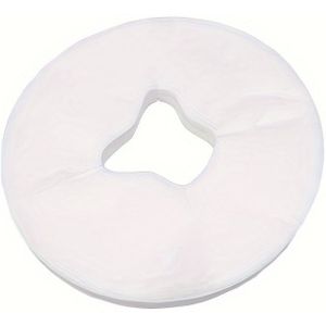 100pcs Disposable Round Massage Pillow Covers, Soft & Comfortable, Ideal For Massage Tables In Spa Salons & Homes, White