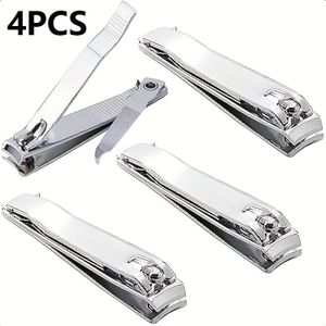 4-delige Set Zware Koolstofstaal Teennagelknipper met Roestvrijstalen Vijl, Brede Rand - Cadeaukeuze voor Mannen met Dikke Nagels