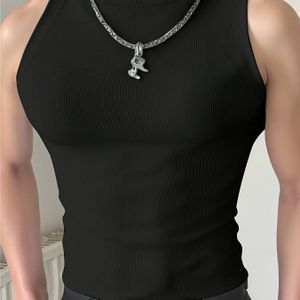 Heren Slim-Fit Mouwloos Vest met Opstaande Kraag - Hoogelastisch Zwart Buikcontrole Shirt voor de zomer, Casual & Formele Gevallen – Wasmachinebestendig | Ve