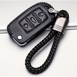Universele Premium PU Lederen Sleutelhouder voor Afstandsbediening - Past op VW, Bora, Tiguan, Passat, Golf, GTI, Skoda Octavia