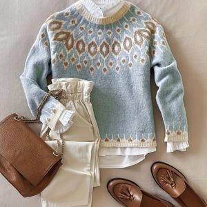 Casual Trui | Ronde Hals, Kleurblokpatroon, Lange Mouwen, Regular Fit, Licht Rekbare Stof, Herfst/Winter Collectie