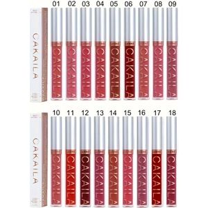 CAKAILA 18-delige Waterdichte Vloeibare Lippenstift Set - Nude, Donkerbruin & Matte Rood Tinten | 24-Uur Langhoudende Lipgloss | Geschikt voor Alle Lichtbeige Types | Klaar voor Muziekfestivals