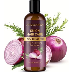 200ml Bruine Uien Haaressentieelolie, Hoofdhuid- en Haarverzorging Hydraterende Essentie, Herstelt en Beschadigd Haar. Bevat Allium Cepa (Ui) Bololie, Rosmarinus (Rozemarijn) Extract, Olie en