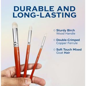 Professionele Dry Brush Set Hobby Verfkwasten, Detailverfkwastenset van 3 Stuks voor Tafeltop & Wargames Miniaturen Waterverf Olieverfschilderen en Modellen (Rood)