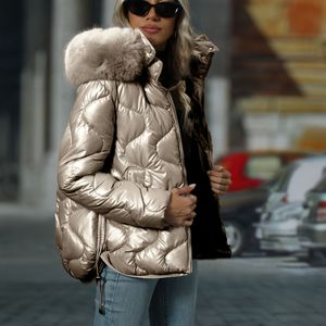 1pc Elegante Casual Dames Afneembare Hooded Verstelbare Zoom Jas | Winter Warme Verdikte Jas, Ideaal voor Halloween en Kerst.