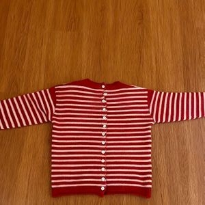 Dames Elegante Rood-Wit Gestreepte Cardigan Trui - Zachte Warme Winterjas met Knoopsluiting, Klassiek Strepenpatroon (/Rood) voor Herfst & Winter, Veelzijdige Blazerachtig Bovenkleding