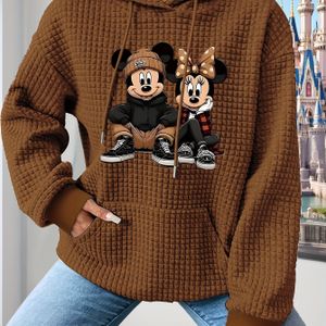 & Minnie Mouse Hoodie - Officiële & Minnie Mouse Graphic Pullover, Comfortabele Herfst/Winter Hoodie voor Vrouwen, Koppels, Families