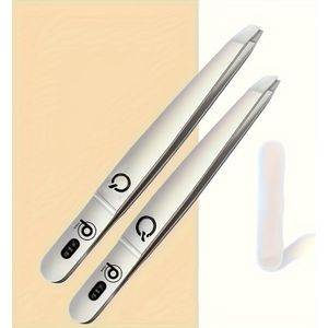 Precisie Roestvrijstalen Pincetset voor Wenkbrauwen & Gezichtshaar - Geurvrij, Ideaal voor Mannen & Vrouwen