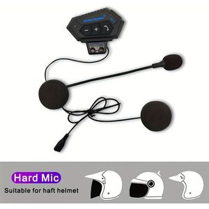 Draadloze Motorhelm Oortelefoon Headset | Handsfree Kit Stereo Muziekspeler Speaker, Plastic, Type-C Opladen, Lithium Polymeer Batterij
