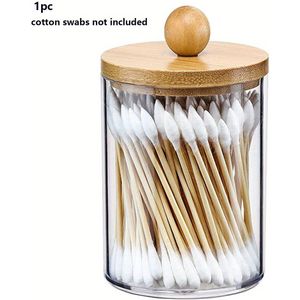 1pc Heldere Acryl Wattenstaafjes Pot Houder Canister met Deksel - Vanity Make-up Organizer voor Badkamer Opslag