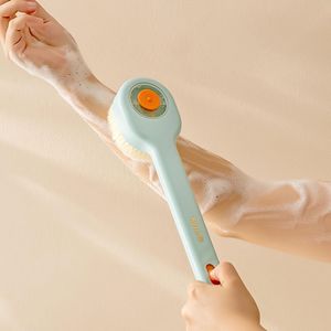 Ergonomic Long Handle Shower Brush With Liquid Dispenser, Soft Scrubber, Non-electric, Unscented, Summer Bathing