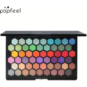 POPFEEL 54-Kleuren Oogschaduwpalet - Dubbele Kleuropties, Veelzijdig en Levendig Make-up Palet