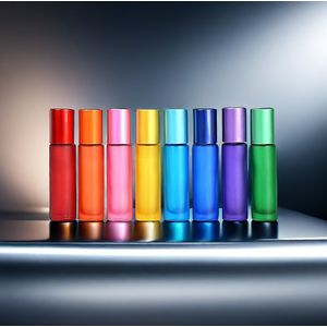8pcs Rolling Ball Bottles, Essential Oil Bottles, Frosted Glass Walking Ball Bottles, Perfume Dispensing Bottles