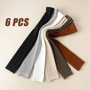 6 stuks Stretchy Ribbed Leggings voor Meisjes - Zachte Polyester Mix, Alleen Handwas - Perfect voor alle Seizoenen Baby Toddler Leggings Sokken