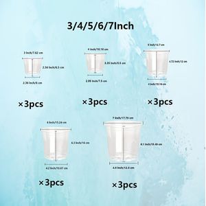15pcs Reinforced Transparent Seedling Pots With Drainage Holes, 3/4/5/6/7 Inch - Ideal For Indoor & Outdoor Use, Root Observation And