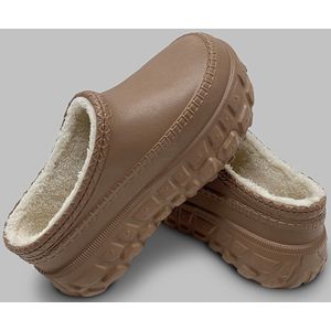 Gezellige Chef Klompen - Winterwarmte, Dikke , Antislip EVA Keukenschoenen met Zachte Fleece Voering, Casual Stijl voor Binnen/Buiten Gebruik