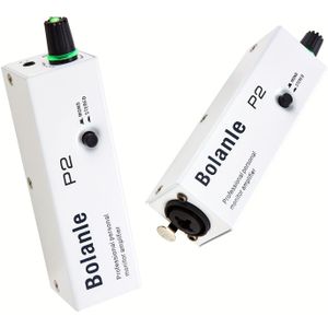 Bolanle P2 Persoonlijke In-Ear Monitor Versterker, XLR/TRS Ingang, 3.5mm Uitgang, Stereo/Mono , Volume Regeling, Batterijgevoed, Ideaal voor Muzikanten en Artiesten