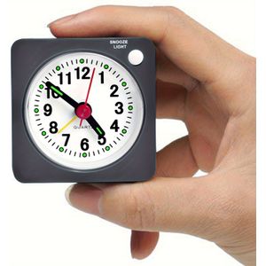 Mini Size Travel Alarm Clocks Bedside With And Nightlight Silent Small Clock Battery Powered Quiet Non For Bedroom Backpacking