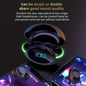 2024 Nieuwe draadloze oortelefoons met LED-display, aanraakbediening, in-ear TWS draadloze oordopjes, sportmuziek, gameheadset voor IOS/