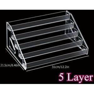 3-laags afneembare nagellakorganizer - multifunctionele acryl opbergrek voor cosmetica, parfum en manicuregereedschap - heldere displayplatform voor producten en flessen van oogwinkels