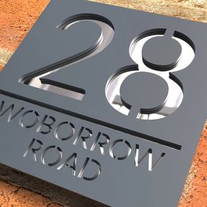 Customized Laser-cut Acrylic House Number Sign - In Golden/silvery/black. Modern 3d Design, Suitable For Outdoor Street Address Signs And Home Decoration.