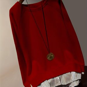 Modieuze gestreepte patchwork sweatshirt