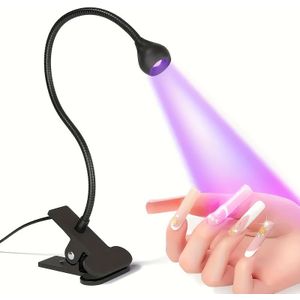 LED Nageldroger, Zwart/Roze, Manicurelamp, LED Bureaulamp Nachtlampje, Manicurelamp, USB Gevoede Manicure Clipverlichting