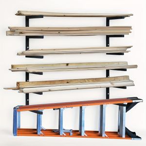 Geïntegreerde Versterkte Metalen Plank, 3-Laags Opbergrek, Garage Organizer, Werkplaats Wandgemonteerd Binnen Zwart, 4 stuks