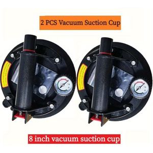 2023 Upgraded Heavy Duty Rubber Vacuum Suction Cup Lifter With Pressure Gauge - 8 Inch Manual Lifting Tool For Granite, Tile, Glass