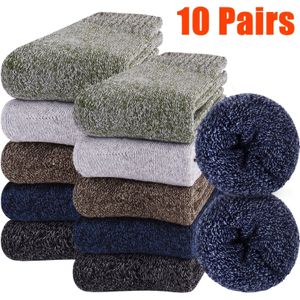 Valporia 10 winter sokken voor mannen en vrouwen, thermische gebreide polyester 95% met 5% elastane, kleur, machinewasbaar, comfortabele dikke sokken voor laarzen, wandelen, verjaardagscadeau