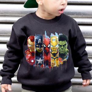 MARVEL Marvel Jongens Lange Mouw Fleece Gevoerde Sweatshirt met Iron Man, Hulk, Spider-Man, etc. Cartoon Pullover B-WY60910