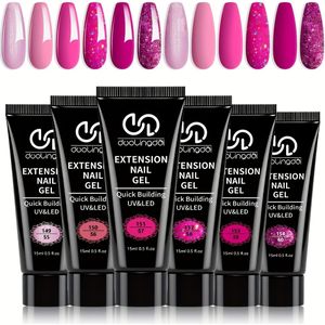 6 Nieuwe Mug- Kleuren Poly Gel Nagel Benodigdheden - Makkelijk te Vormen, Soak Off/LED Gel, Nagelversterker & Verlenging Gel, Nagel Vorm Gel, Nagelkunst Accessoires