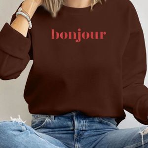 Dames "" Grafische Sweatshirt - Gezellige Crew Neck Pullover in , Zachte Polyester Stof, Perfect voor Casual Winter Outfits, Dames Sweaters
