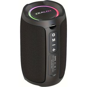 ZEALOT S49 Draadloze Speakers, Hifi Geluidskwaliteit, RGB Verlichting, Dual Pairing, 3600mAh Batterij, 12 Uur Speeltijd, Luid Stereo, Krachtige Bas. Oplaadkabel, met Mobiele Telefoon/Tablet/TV