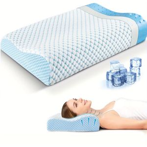 1 stuks Ergonomische Koelende Cervicale - Nek & Schouder Ondersteuning, Zij slapen, Rug slapen, Buik slapen, Machinewasbaar, Afneembare Hoes
