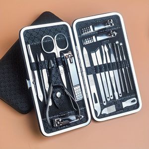 Professionele Manicure en Pedicure Set, Nagelknipper, Nagelvijlen, Oorlepel, Schoonheidstools Verzorgingsset met Draagbare Koffer, voor Nagelverzorging, voor Thuis en Reizen