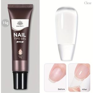 15g BORN PRETTY Nagel Tips Gel | Transparante Nagel Gel Soak Off LED Nagelkunst Gel Vernis Functie Gel Nagelverlenging Gel Voor Halloween, Alcoholvrij