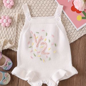 Halvejaarse Meisjes Gebreide Driehoek Body met Letterpatroon voor Herfst en Winter