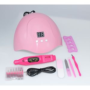 7-in-1 Manicure Tool Set, Including Uv Led Nail Lamp, Gel Nails Dryer, Usb Nail Drill, Dead Fork, Dead Push, Nail File, Finger Separator, Suitable For And Foot Relax