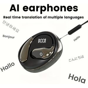 WoSD AI Real-Time Vertaal Oordopjes met 100+ , Slimme Vertaler, voor Alle Smartphones, Type-C Opladen, voor Vergaderingen, Reizen, Gaming, Simultaan Taalbarrièremiddel