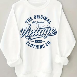 Plus Size Women's Ronde Hals Sweatshirt met Letter Print