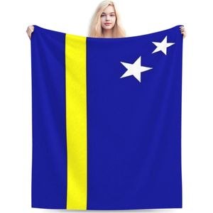 Flag Print Flannel Throw Blanket - , Machine Washable, Non-slip, Ideal For Sofa, Bed, Chair, Camping, Picnic, Travel - Cartoon Theme, , Polyester, 250-300gsm