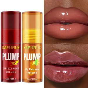 2 stuks Hydraterende Lipolie met Gember & Chili, Niet Uitdrogend, & Afwerking, Volledig Lippeneffect, Langdurige Make-up, Vloeibare Formule, Geschikt voor Alle Lichtbeige Tinten