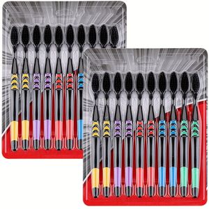 20 stuks handmatige volwassen tandenborstels met nylonborstels - Medium hardheid, levendige kleurcoderde handvatten voor reizen, kamperen en thuisgebruik - Duurzame plastic ergonomische ontwerp