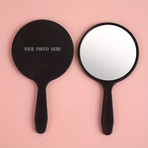 Gepersonaliseerde Foto Aanpasbare Make-up Spiegel - Custom Gezicht, Kat, Hond, Bloemmotieven - Draagbare Ronde Kaptafel Spiegel met Gladde Randen - Hypoallergeen Oppervlak - Verjaardag