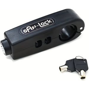 1pc Anti-theft Motorcycle & Bicycle Handlebar Lock - Abs, Easy-to-carry Design, Fits 1"-1.5" Bars, Quick 5-second Installation, For Scooters, Motorcycles, Bikes - Black With Rubber Grips